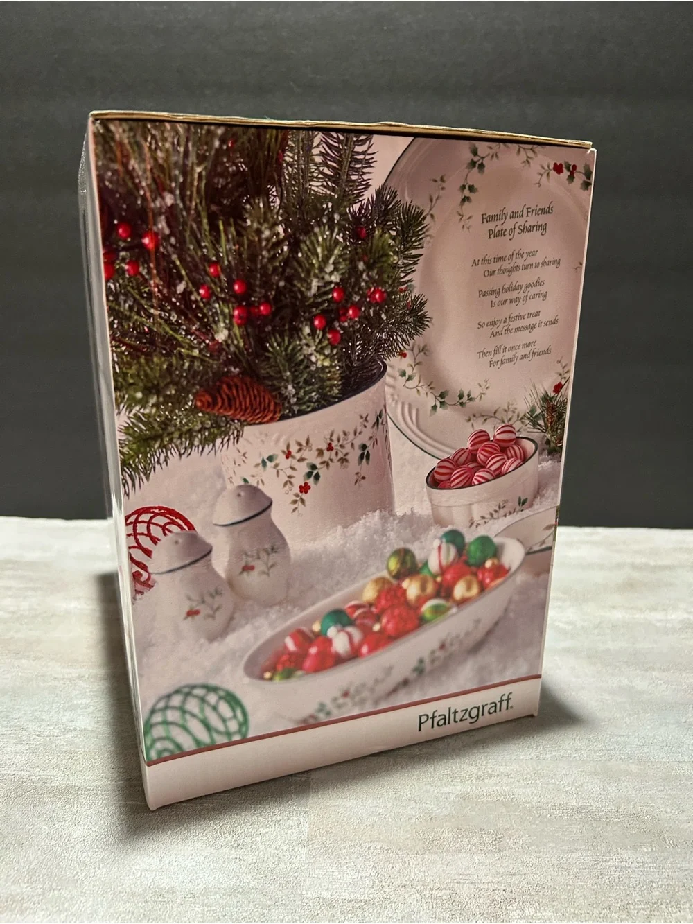 Pfaltzgraff Winterberry Snowman Jar - White with Red, Green & Brown Accents